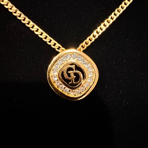Dior Jewelry - -SOLD-Christian Dior rhinestone necklace gold plated